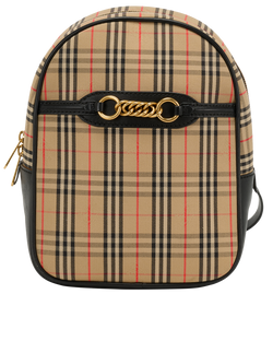 Burberry Check Backpack, Canvas/Leather, Beige, MII, DB, 3*